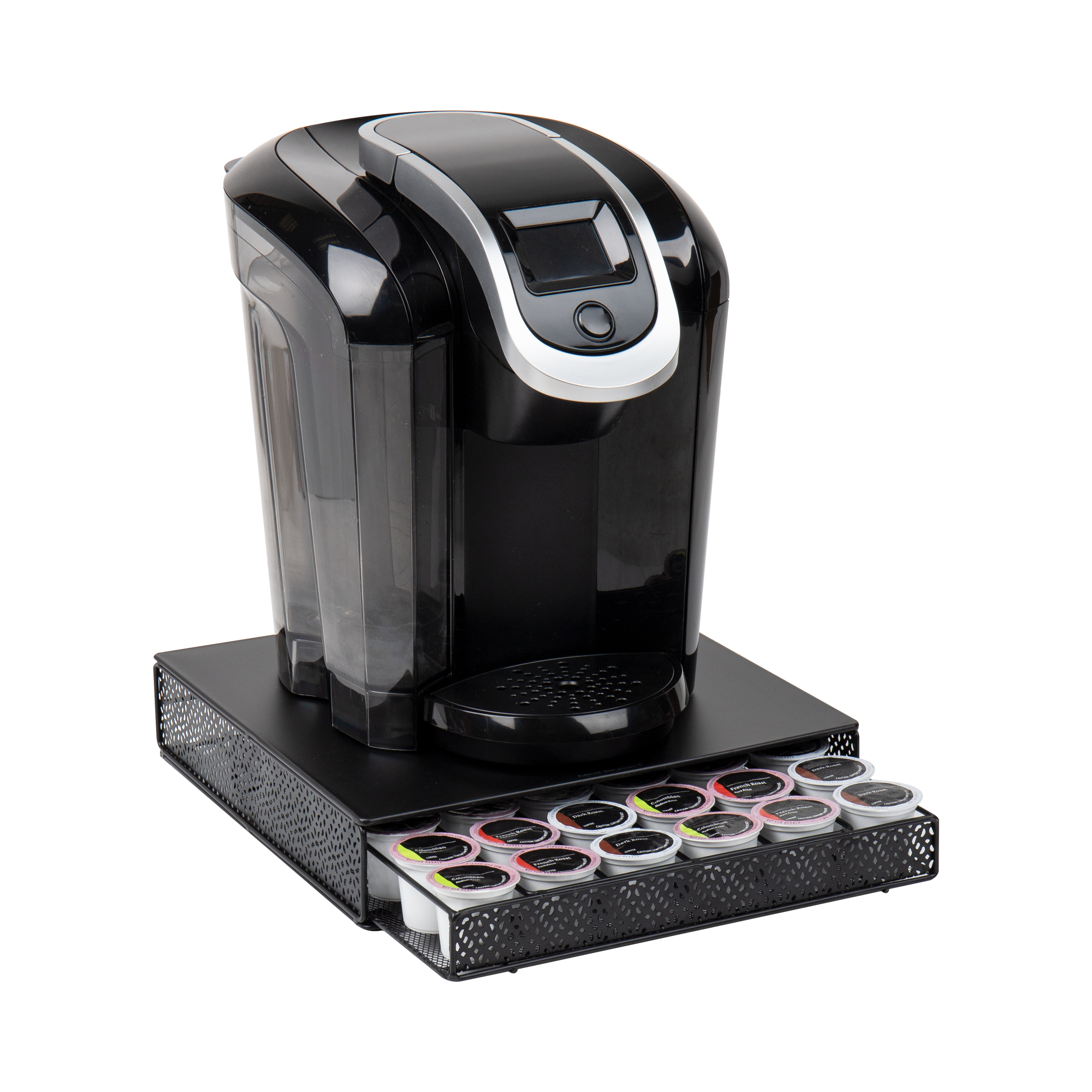 Mind Reader Single Serve Coffee Pod Drawer, 36 Pod Capacity, Metal, 12.75"L x 13"W x 3"H, Black - image 1 of 8