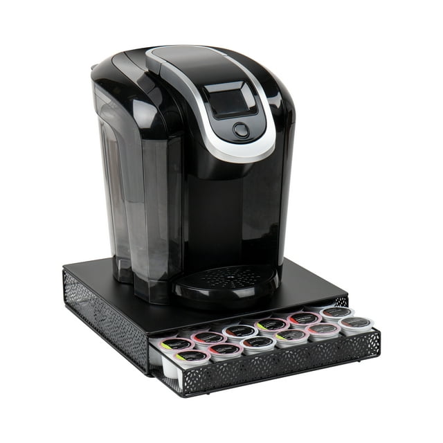 Mind Reader Single Serve Coffee Pod Drawer, 36 Pod Capacity, Metal, 12.75"L x 13"W x 3"H, Black