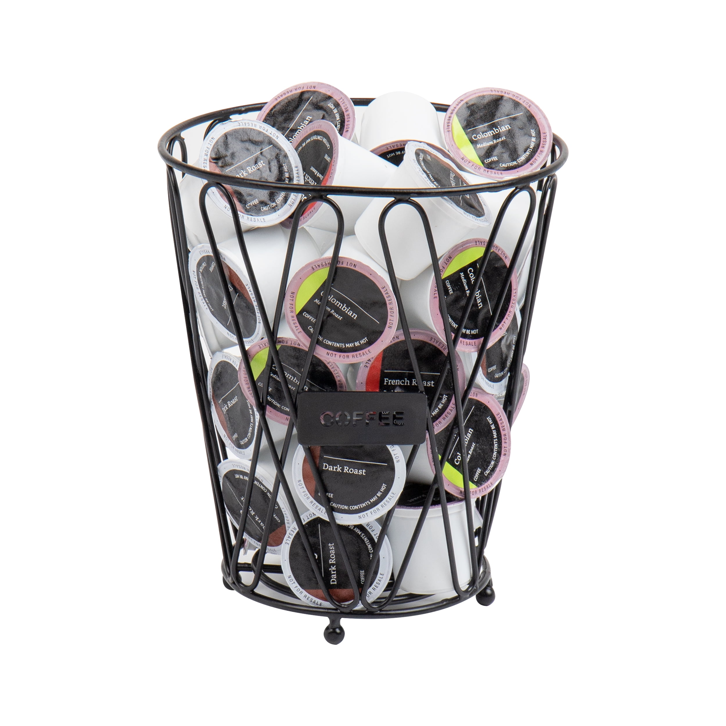 Matte Black Steel Coffee Pod Storage Basket