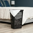 thumbnail image 1 of Mind Reader Slim Tapered Laundry Hamper with Lid, Clothes Basket with Swiss Cross Cut-Outs, Lightweight & Ventilated, Plastic, Gray, 1 of 6