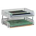 thumbnail image 1 of Mind Reader Stackable Paper Tray, Desktop Organizer, File Storage, Office, Metal, 2 Pcs., White, 1 of 5