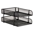 thumbnail image 1 of Mind Reader Stackable Paper Tray, Desktop Organizer, File Storage, Office, Metal Mesh, 2 Pieces, Black, 1 of 8