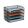 thumbnail image 1 of Mind Reader Stackable Paper Tray, Desktop Organizer, File Storage, Metal Mesh, 4 Piece, Black, 1 of 10