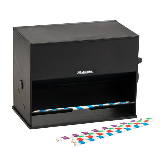 Mind Reader Straw Dispenser, Pencil Dispenser, Plastic, 8.5"L x 5"W x 6.5"H, Black