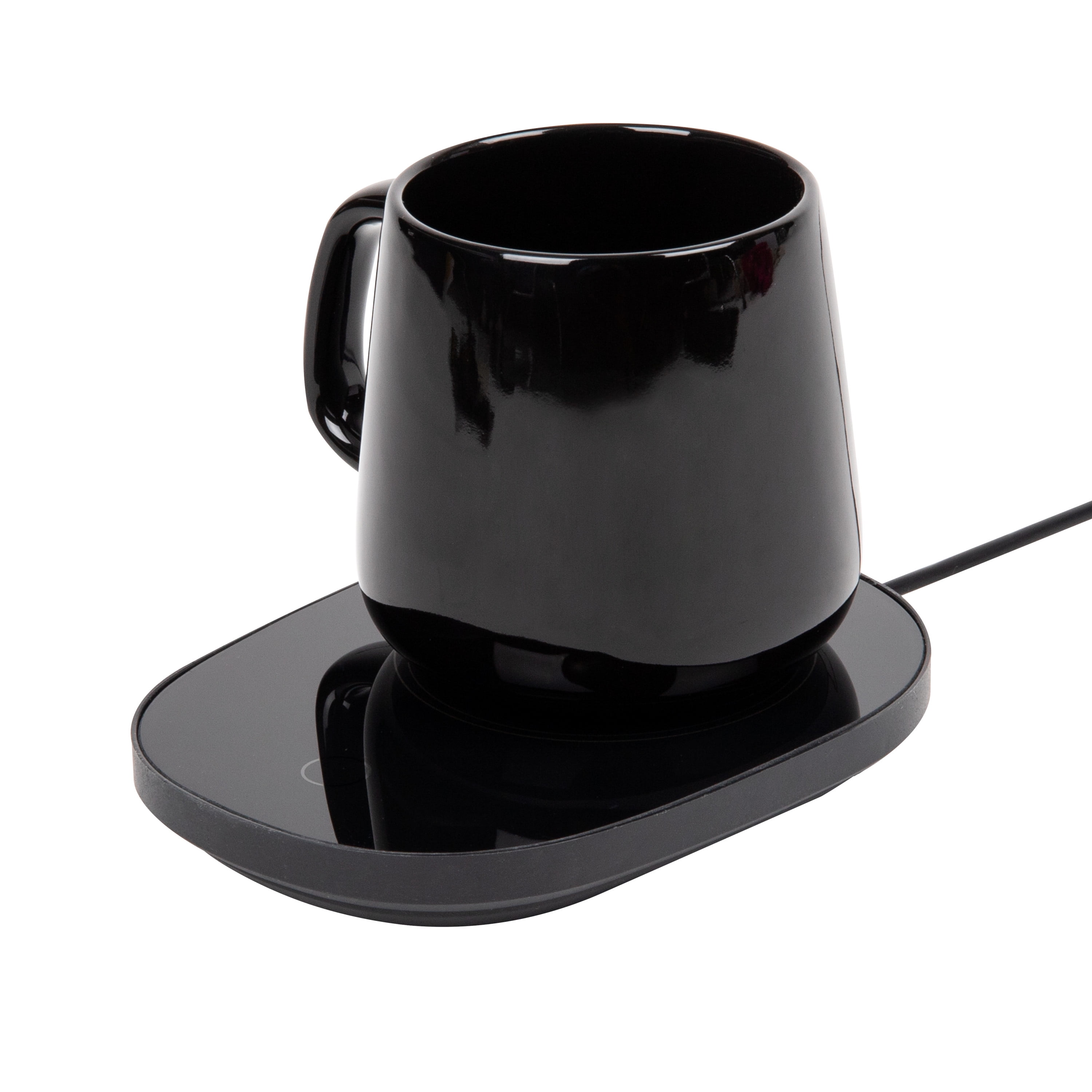 Mind Reader USB Coffee Mug Warmer Set for Desk, Tea Cup Warmer, Electric Warming, Black, Size: 6.42 inch x 4.72 inch x 0.91 inch