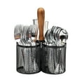 thumbnail image 1 of Mind Reader Utensil Holder, Silverware Organizer, Caddy, Metal, 7.5"L x 7.5"W x 9.75"Height, Black, 1 of 9