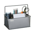 thumbnail image 1 of Mind Reader Utensil Holder, Silverware Organizer, Caddy, Metal, 7"L x 7"W x 5"H, Grey, 1 of 8