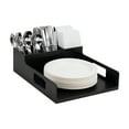 thumbnail image 1 of Mind Reader Utensil Napkin & Plate Holder, Silverware Organizer, Serving Tray, Plastic, Black, 1 of 8