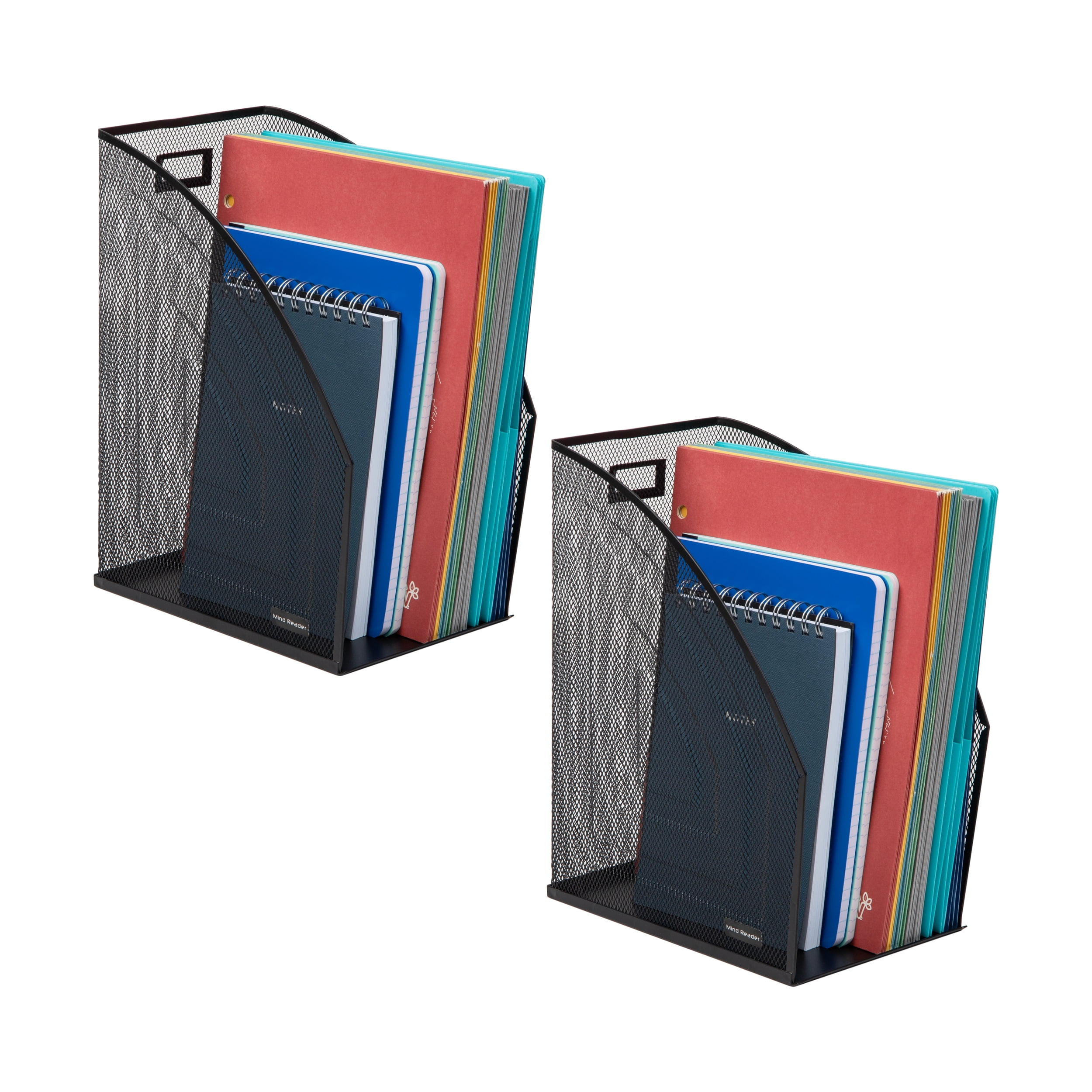 Black Steel Mesh Jumbo Magazine File Organizer Set