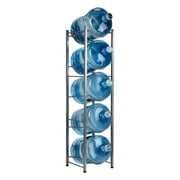 Mind Reader Water Jug Stand, Holds five 5 Gallon Jugs, Water Cooler, Rack, Metal, Silver