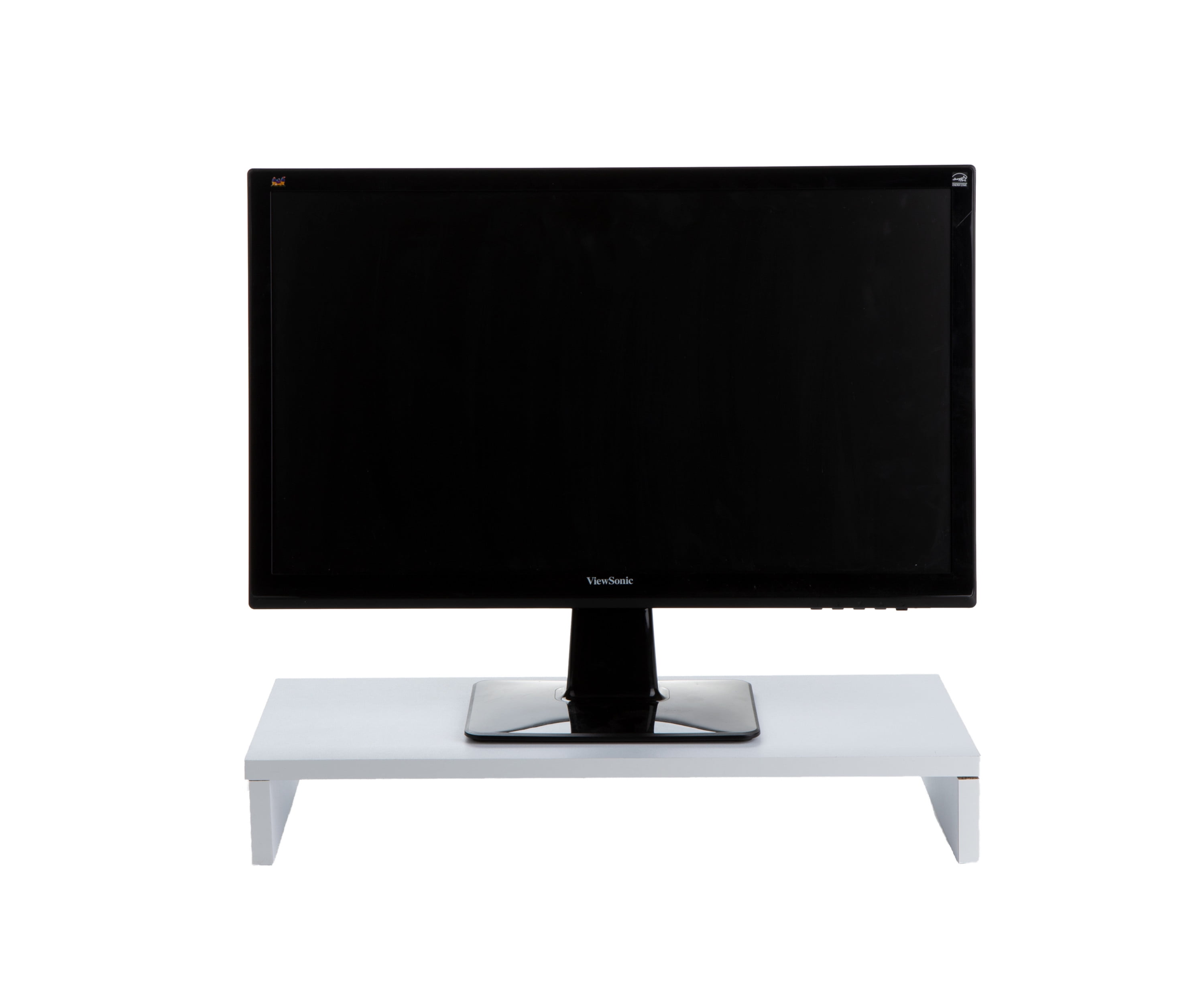 Mind Reader Wooden Monitor Stand, White