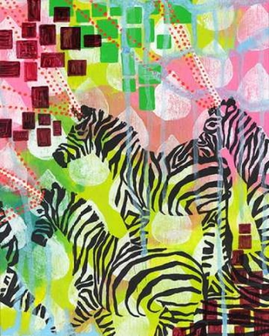 Mind Reading Zebras Canvas Art - Jessica Swift (24 x 30)