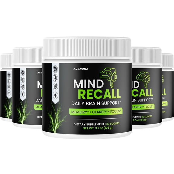 Mind Recall Advance Brain Formula MindRecall Focus Support Powder, 5 Pack