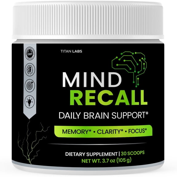 Mind Recall Powder Advanced Brain Support Formula Supplement MindRecall (1 Pack)