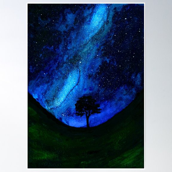 Mind The Gap Sycamore And Milky Way Stars Poster Wall Art, Modern Wall Decor, 8x12 UNFRAMED