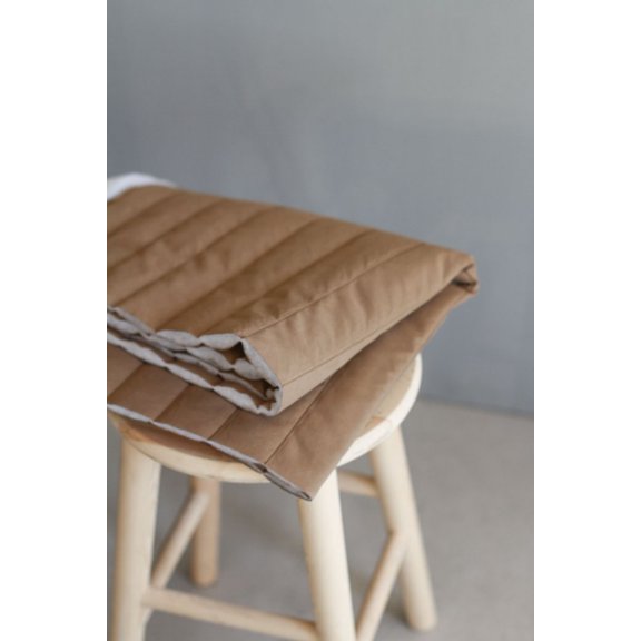 Mind The MAKER Jordan Quilt Strip Shell Quilted Coating Fabric Camel - per yard