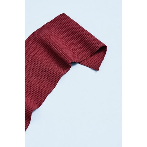 Mind The MAKER Organic Cotton Rib Stretch Knit Fabric Red - per yard