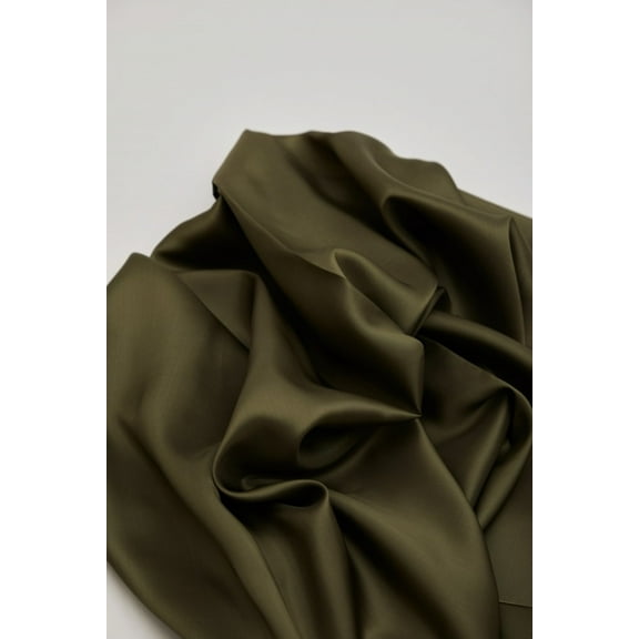 Mind The MAKER Viscose Plain Lining Fabric Green Khaki - per yard