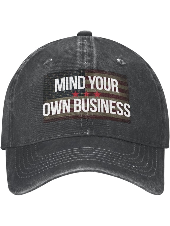 Mind Your Own Business Baseball Cap Adjustable Personalized Adult Sports Hats Black