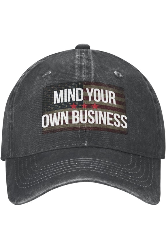 Mind Your Own Business Baseball Cap Adjustable Personalized Adult Sports Hats Black