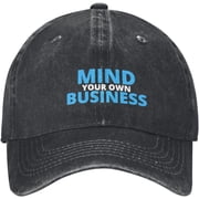 Mind Your Own Business Cap for Men Women Washed Cotton Golf Dad Hat Adjustable Low Profile Baseball Cap