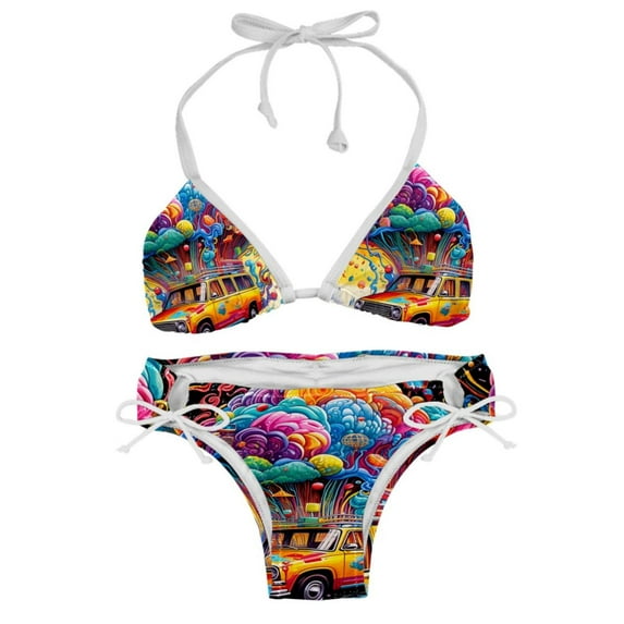 Mind car Detachable Sponge Adjustable Strap Bikini Set - Two-Pack for Beach and Pool Swimwear