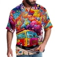 thumbnail image 1 of Mind car Men's Poplin Casual Printed Button Down Short Sleeve Summer Beach Shirts Unisex, 1 of 6