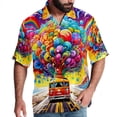 thumbnail image 1 of Mind car Men's Short Sleeve Casual Printed Button Down Beach Shirt - Summer Hawaiian Top, 1 of 6