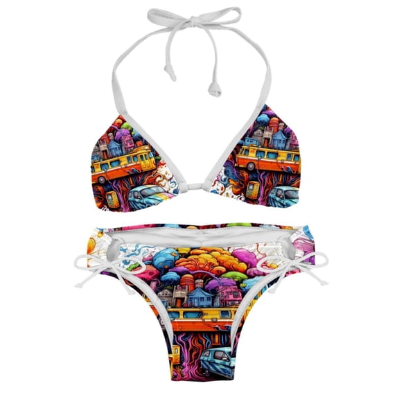 Mind car Women's Swimsuit Bikini Set, Detachable Sponge, Adjustable Strap, 2-Pack, Swim Suits