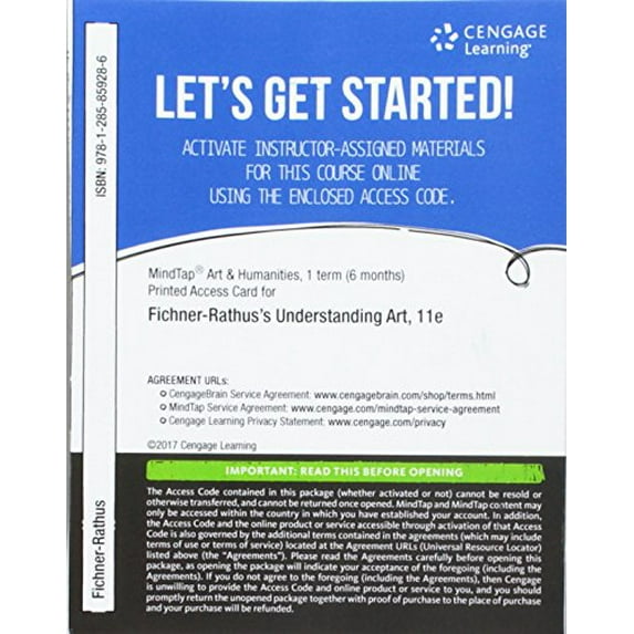Pre-Owned MindTap Art & Humanities, 1 term (6 months) Printed Access Card for Fichner-Rathus' Understanding Art, 11th (MindTap Course List) Paperback