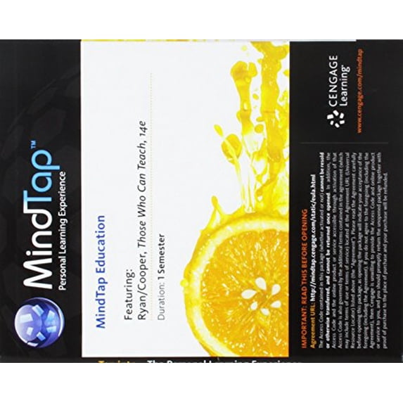 Pre-Owned MindTap Education, 1 term (6 months) Printed Access Card for Ryan/Cooper/Bolick's Those Who Can, Teach, 14th