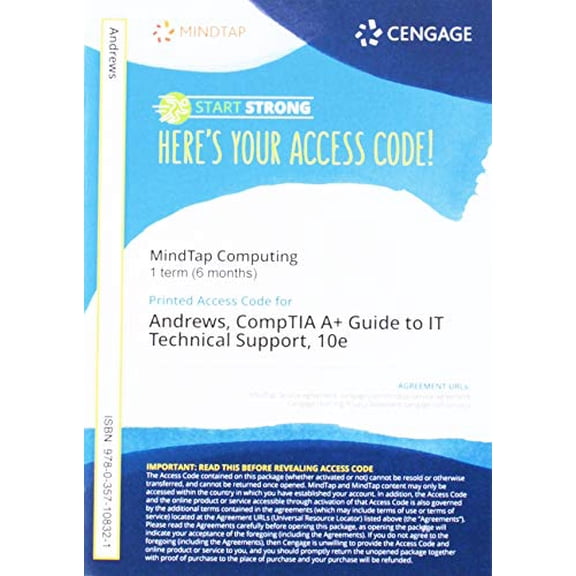 MindTap for Andrews/Dark/West's CompTIA A+ Guide to IT Technical Support, 1 term Printed Access Card