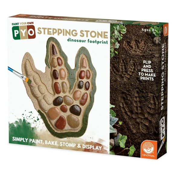 MindWare 8.5 inch x 10 inch Paint Your Own Stepping Stone Dinosaur Footprint, Multicolour