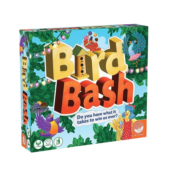 MindWare Bird Bash Family Board Game for 2-4 Players, Easy to Learn and Play in 40 Minutes, Earn Points with Action Cards, Fun Kid Board Games for Ages 8 and Up