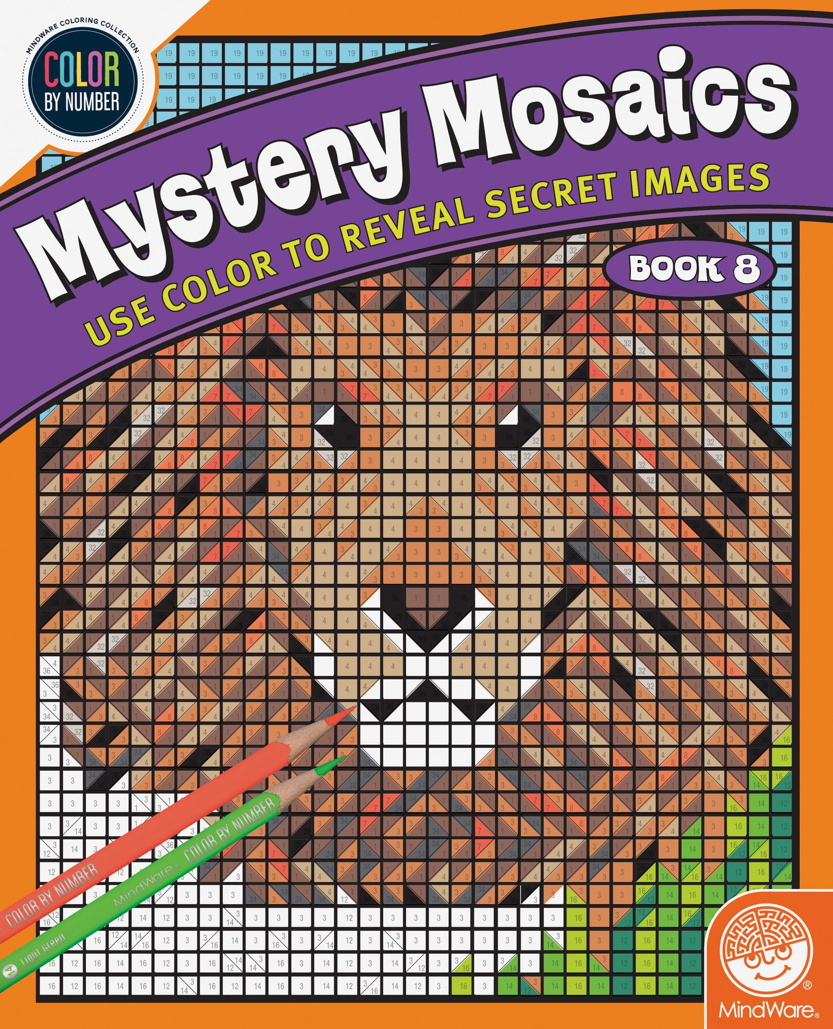 MindWare Color By Number Mystery Mosaics: Book 8 - 18 Perforated Pages ...