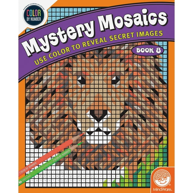 MindWare Color By Number Mystery Mosaics: Book 8 - 18 Perforated Pages ...