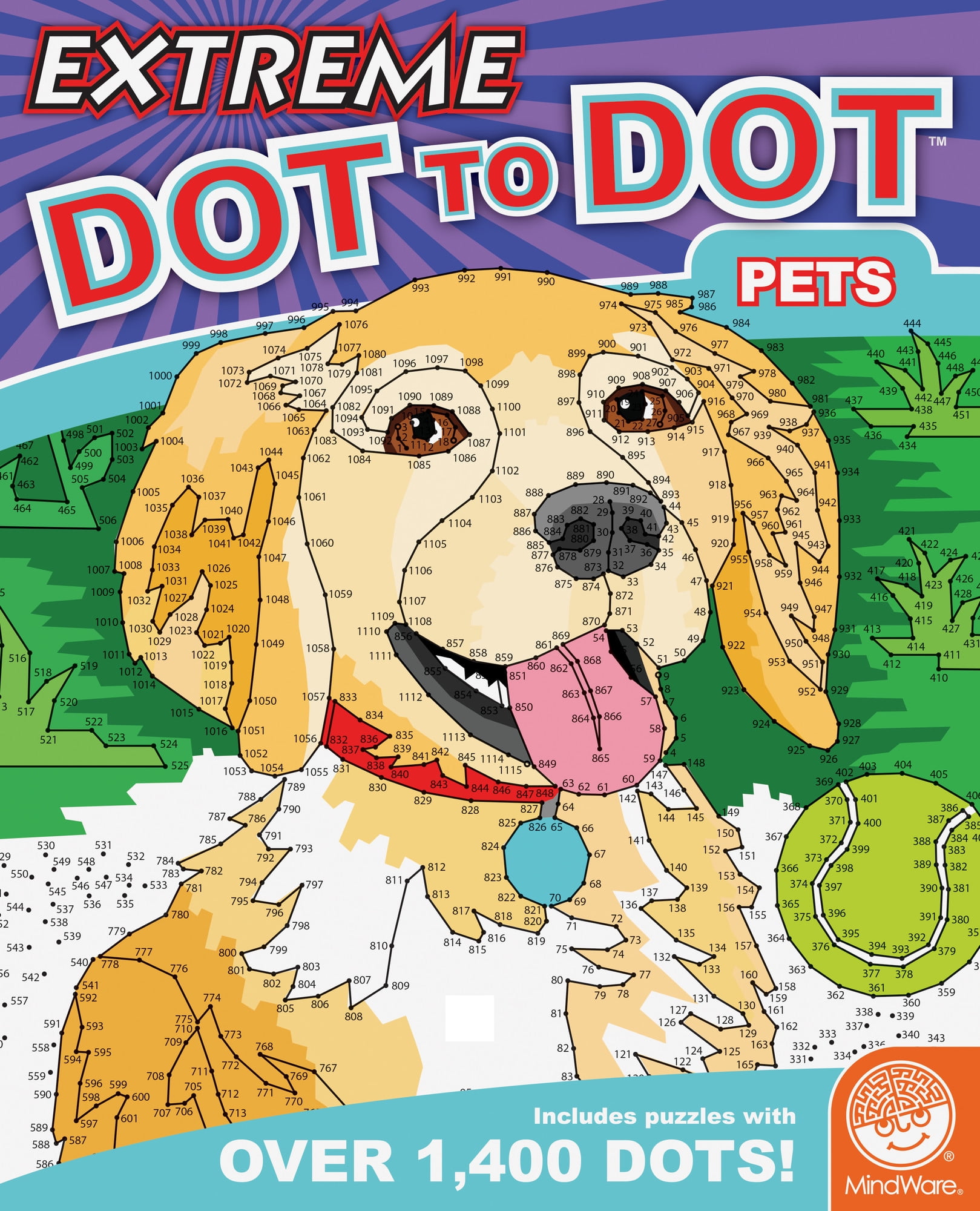 MindWare Extreme Dot to Dot Coloring Book for Kids: Pets, 32 Puzzles ...