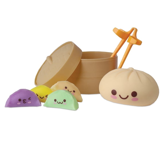 MindWare Foodie Fidgets Squishy Bao Bun and Dumplings Fidget Toys, Ages 5 and Up