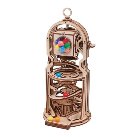 MindWare Gearjits: Gumball Machine Marble Coaster, Wooden 3D Building Puzzle for Teens & Adults