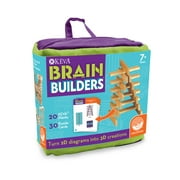 MindWare KEVA Brainbuilders, 3D brain building STEM challenges for boys & girls, Try to build the image, Practice spatial thinking, 20 planks & 30 puzzles