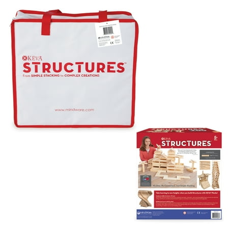 MindWare KEVA Wooden Structures 600 Planks 3D Building Kit for Kids, Creativity & Physics-Based Design Blocks