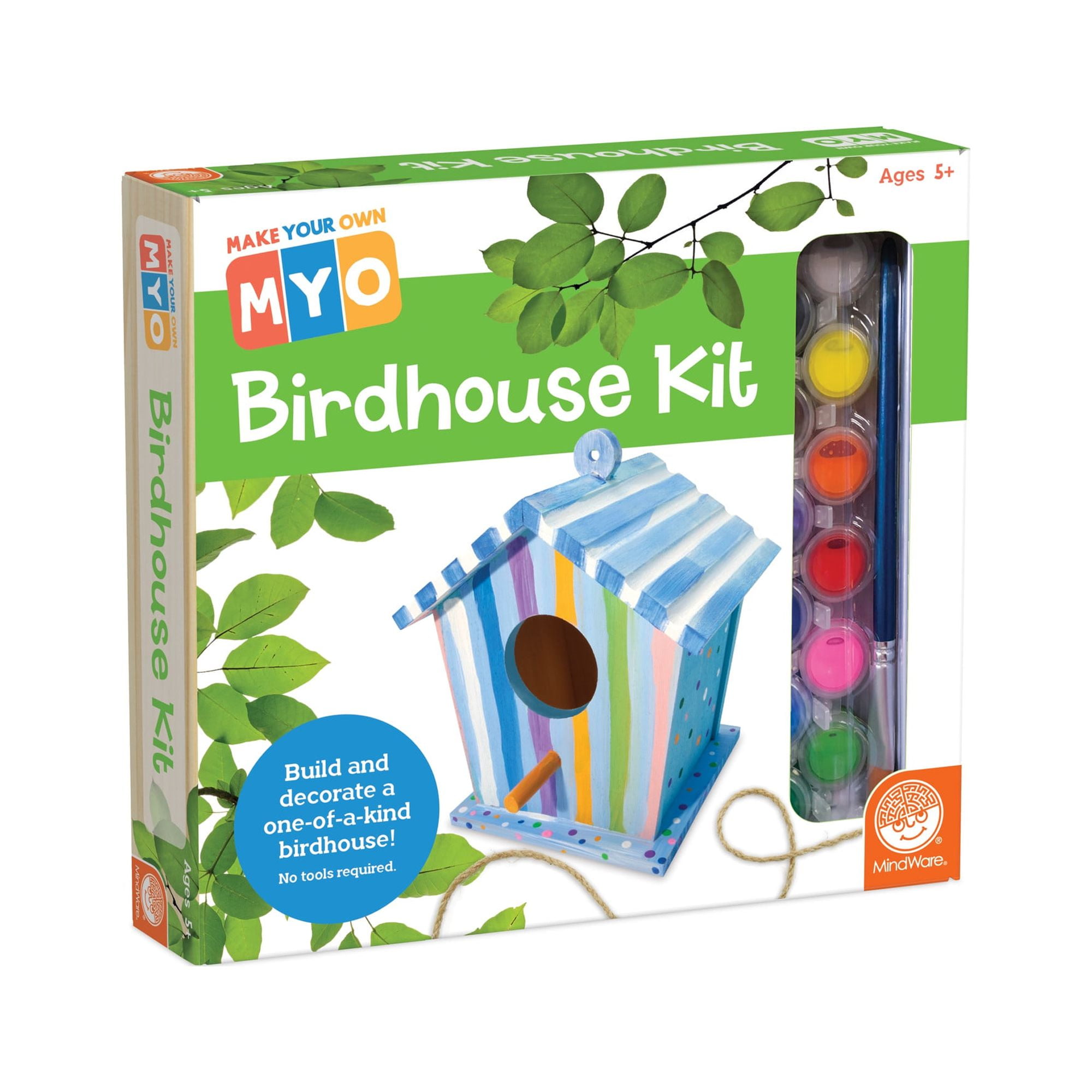 Colorful Pine Wood DIY Birdhouse Kit for Kids