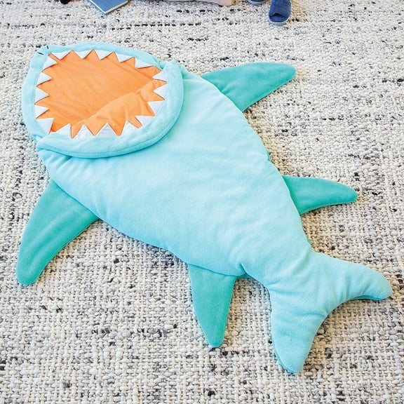MindWare Oh So Fun! Shark Sleeping Bag for Kids, Ages 3 and Up