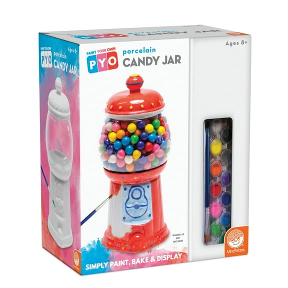 MindWare Paint Your Own Gumball and Candy Jar Kit for Kids for 8 Year Olds and up