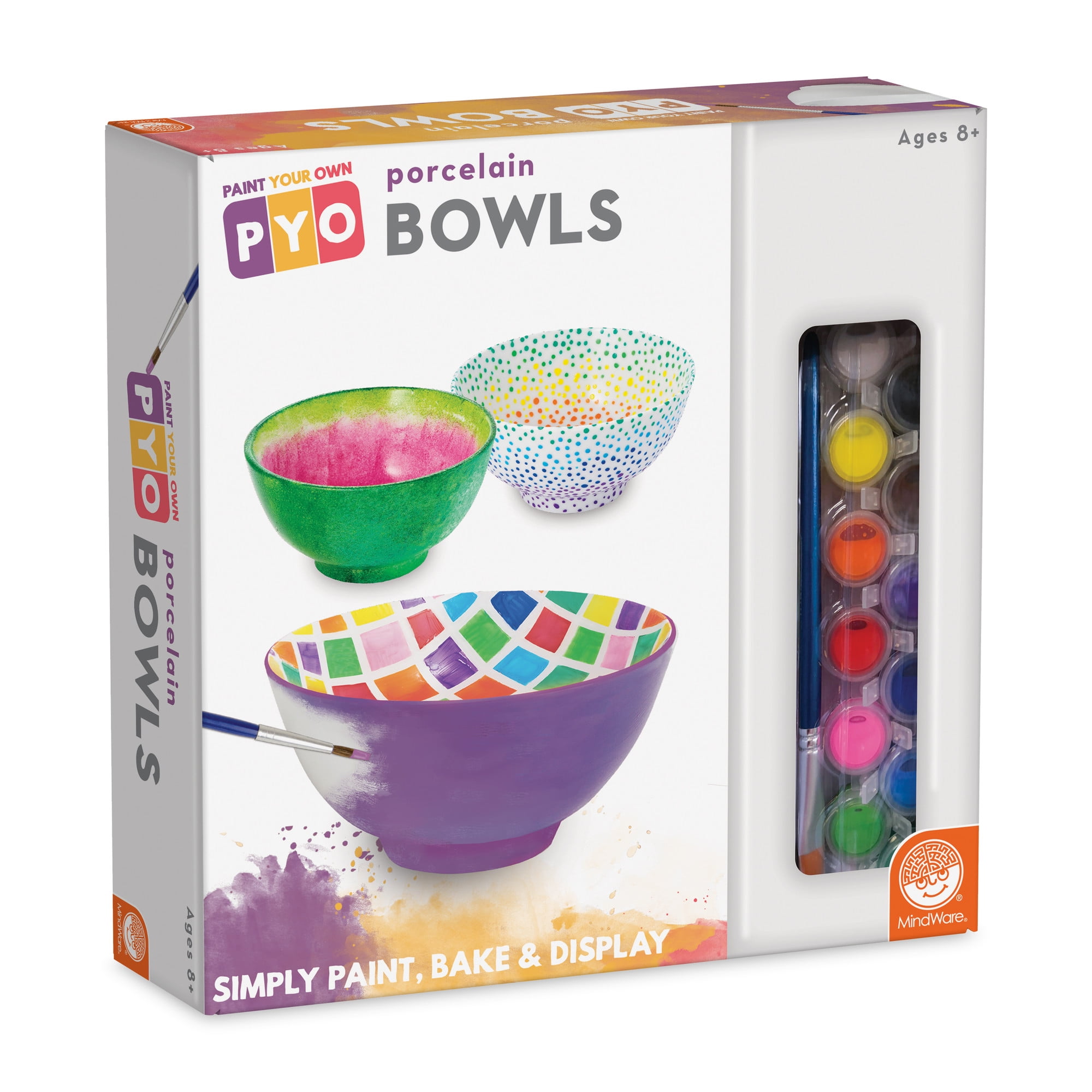 Multicolor Porcelain Painting Kit with 4.5" Decorative Bowls