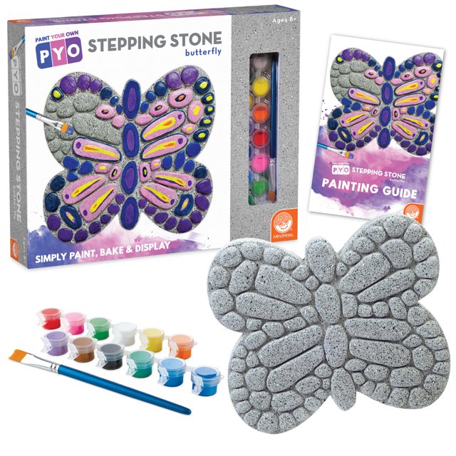 MindWare Paint Your Own Stepping Stone Butterfly DIY 10" x 9" Cement