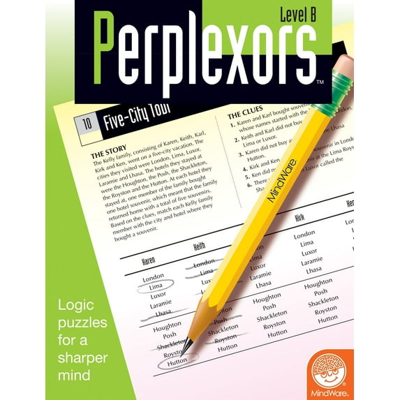 MindWare Perplexors: Level B, 48 Full-Page Puzzles With Solutions, Logic Puzzles for a Sharper Mind