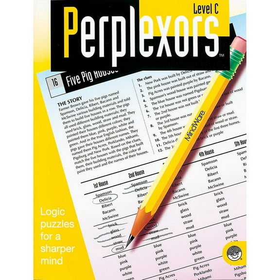MindWare Perplexors: Level C, 48 Full Page Puzzles with Solutions for Kids, Ages 11 and up
