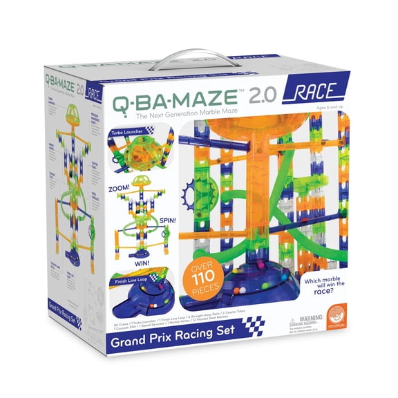 MindWare Q-BA-Maze 2.0 Grand Prix Racing Set, 3D Building, Ages 6and up