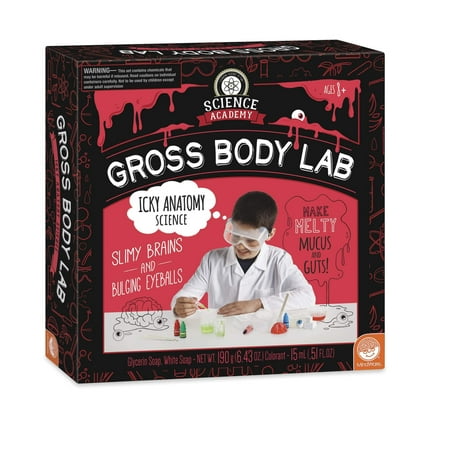 MindWare Science Academy Gross Body Lab, Gross Science Kit For Kids With 5+ Anatomy Projects Like Squishy Human Body Slime, Gift For 8 Year Olds and Up
